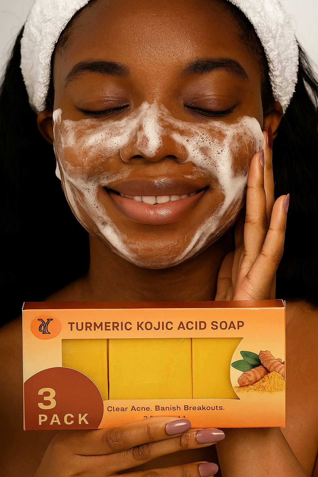 YS TUMERIC KOJIC ACID SOAP, Clear Acne. Banish Breakouts,for face and Body.